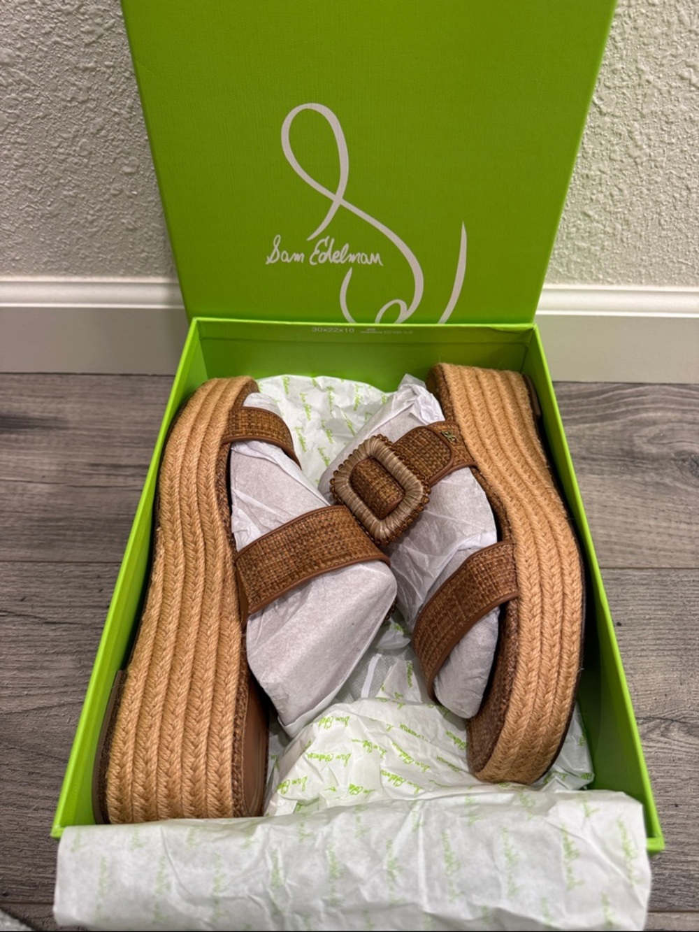 Sam Edelman Chase Cuoio Weave Platform Sandals